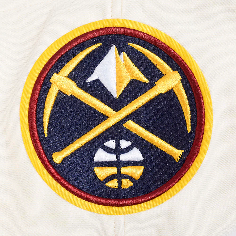 NBA DENVER NUGGETS RETRO CLASSIC MEN'S RIB PULLOVER HOODIE (EGGSHELL/ MIDNIGHT NAVY) - Image 6