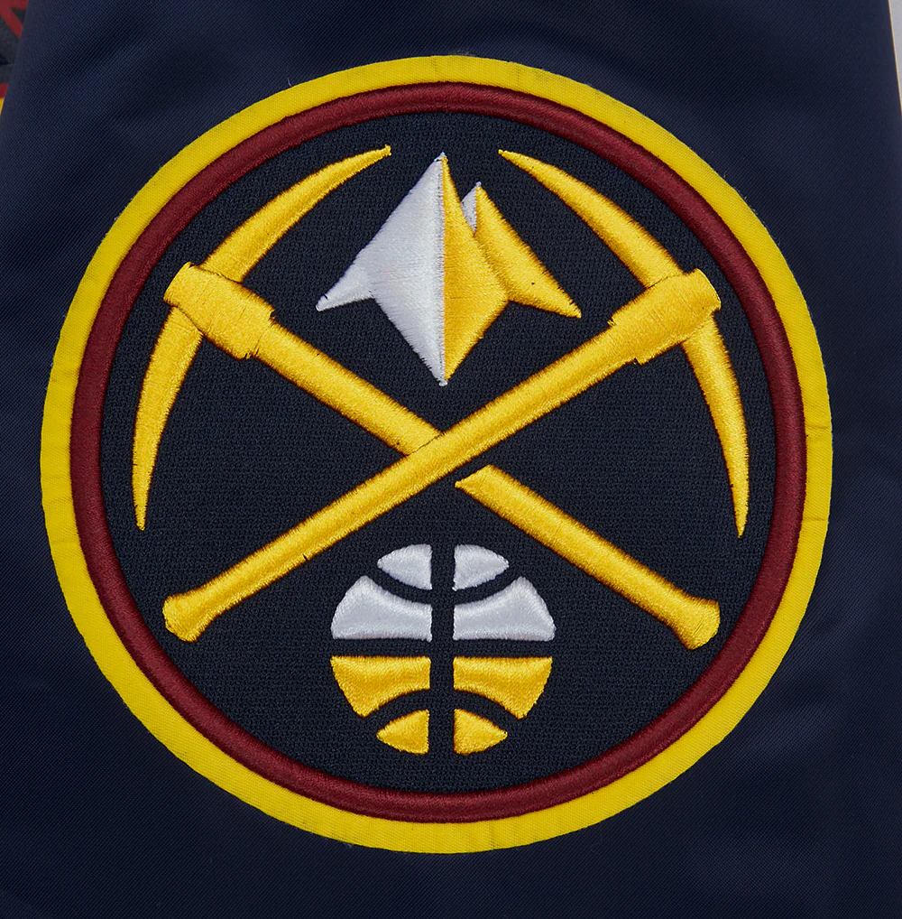 NBA DENVER NUGGETS SCRIPT TAIL MEN'S SATIN JACKET (MIDNIGHT NAVY) - Image 7