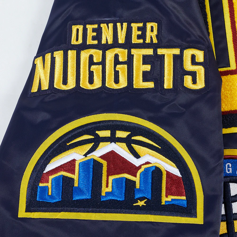 NBA DENVER NUGGETS MASHUP MEN'S RIB SATIN JACKET (MIDNIGHT NAVY) - Image 7