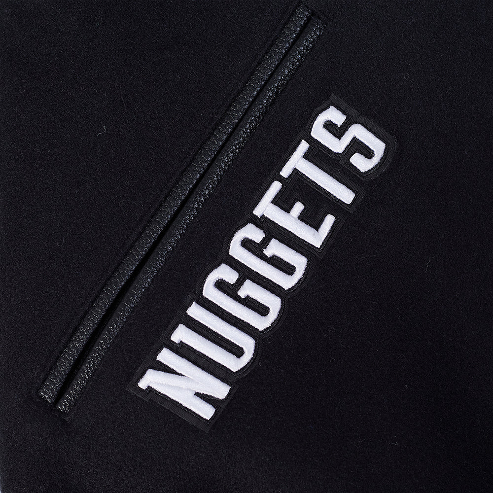 NBA DENVER NUGGETS CITY EDITION 25-26 MEN'S RIB WOOL VARSITY JACKET (BLACK) - Image 10