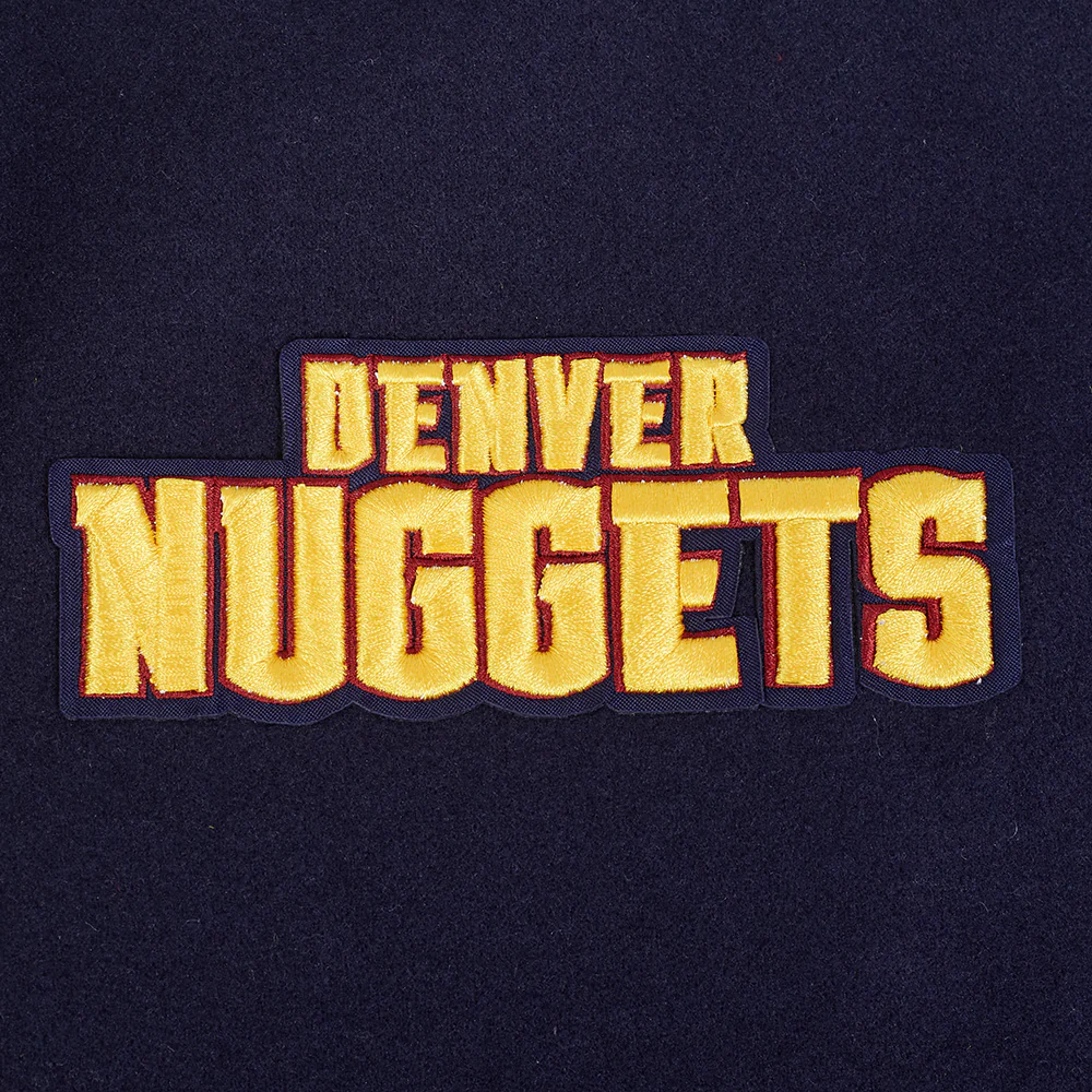 NBA DENVER NUGGETS RETRO CLASSIC MEN'S RIB WOOL VARSITY JACKET (MIDNIGHT NAVY/WHITE) - Image 7