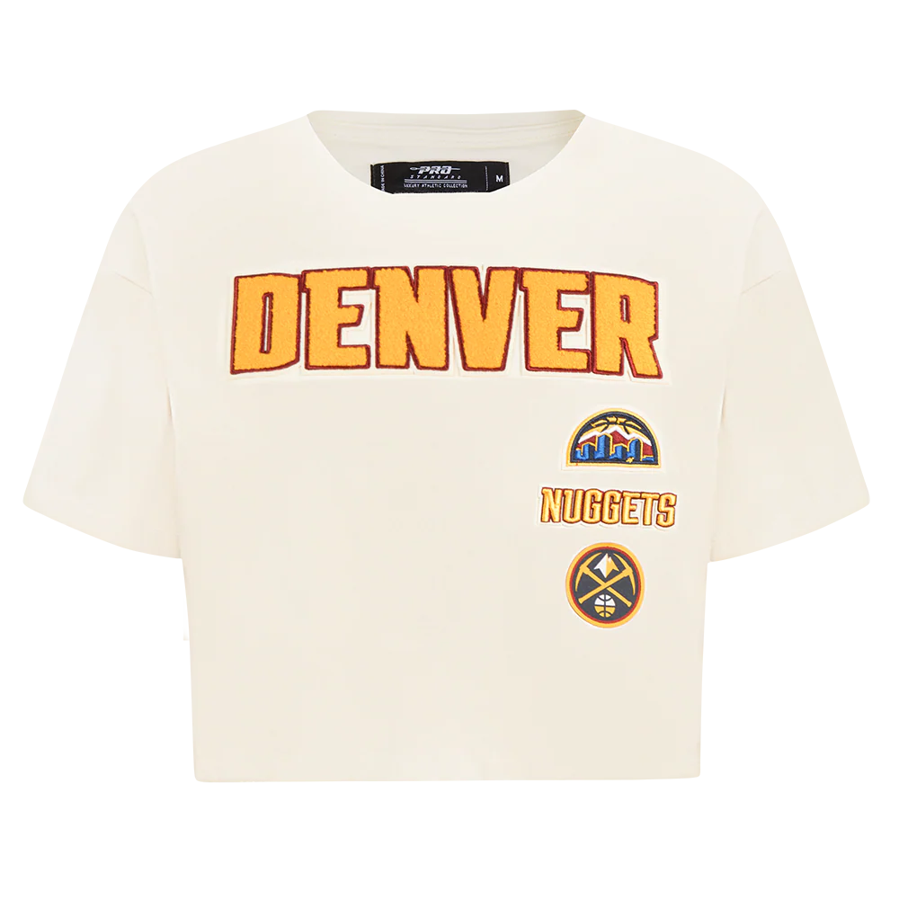 NBA DENVER NUGGETS RETRO CLASSIC WOMEN'S SJ BOXY TEE (EGGSHELL)