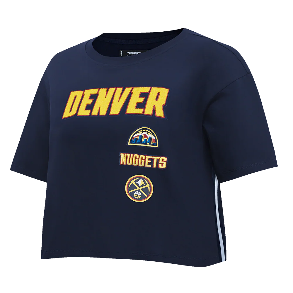 NBA DENVER NUGGETS RETRO CLASSIC WOMEN'S BOXY TEE (MIDNIGHT NAVY) - Image 4