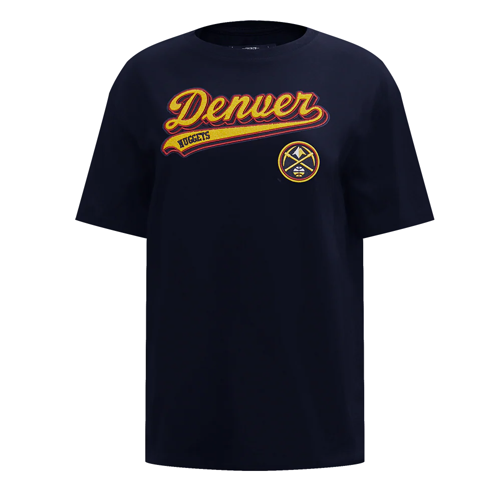 NBA DENVER NUGGETS SCRIPT TAIL WOMEN'S BOYFRIEND TEE (MIDNIGHT NAVY)