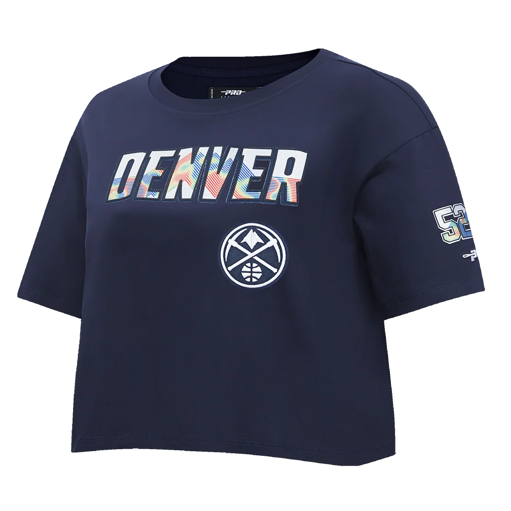NBA DENVER NUGGETS CITY EDITION 24-25 WOMEN'S SINGLE JERSEY BOXY TEE (MIDNIGHT NAVY) - Image 2