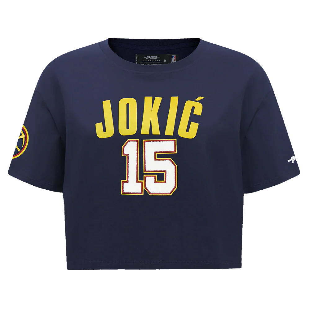 NBA DENVER NUGGETS NIKOLA JOKIC #15 CLASSIC PLAYER NAME AND NUMBER WOMEN'S SJ BOXY TEE - Image 3