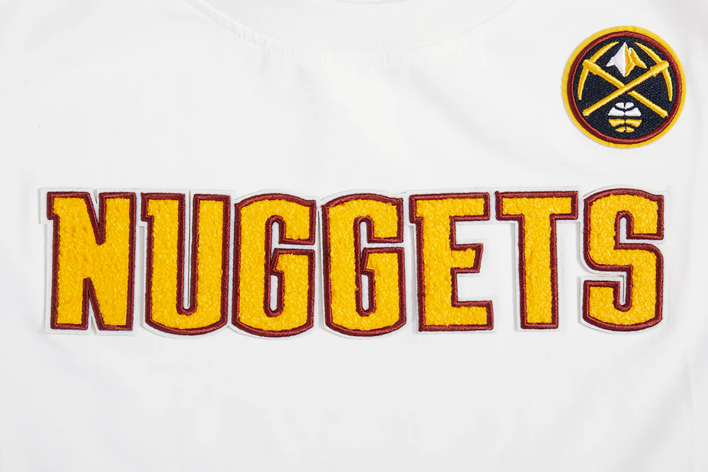 NBA DENVER NUGGETS CLASSIC SHORT SLEEVE WOMEN'S SINGLE JERSEY SLIM FIT TEE (WHITE) - Image 5