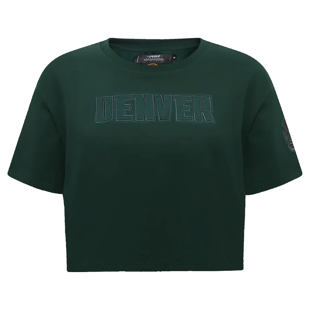NBA DENVER NUGGETS NEUTRAL SINGLE JERSEY BOXY TEE (FOREST GREEN)