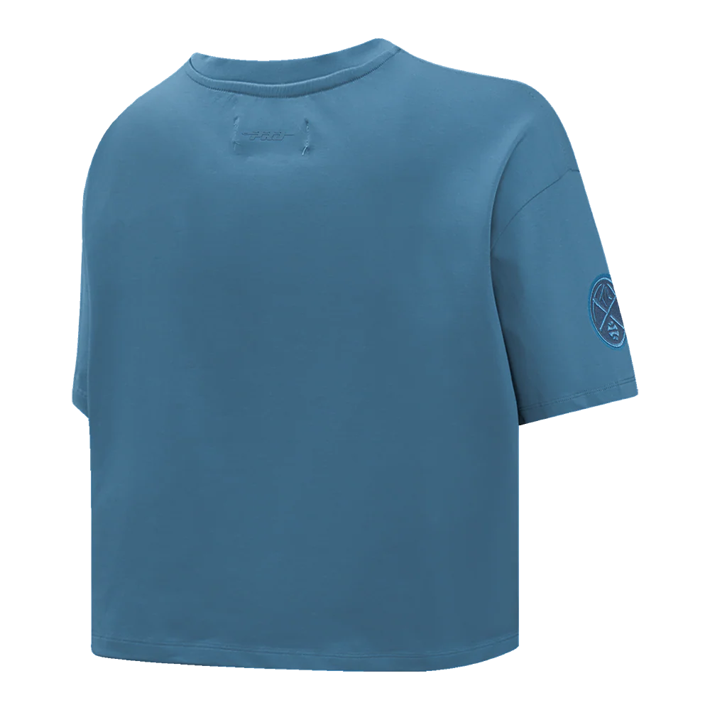 NBA DENVER NUGGETS NEUTRAL SINGLE JERSEY BOXY TEE (STEEL BLUE) - Image 4