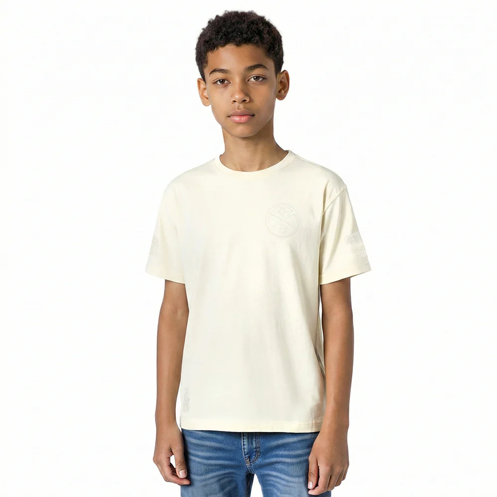 NBA DENVER NUGGETS NEUTRAL BIG BOYS SHORT SLEEVE TEE (EGGSHELL)