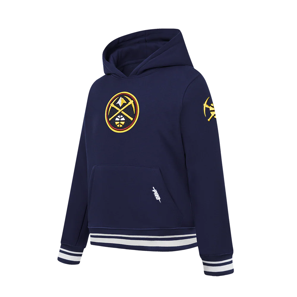 NBA DENVER NUGGETS RETRO CLASSIC BIG BOYS RIB FLEECE PULLOVER HOODIE (MIDNIGHT NAVY) - Image 2