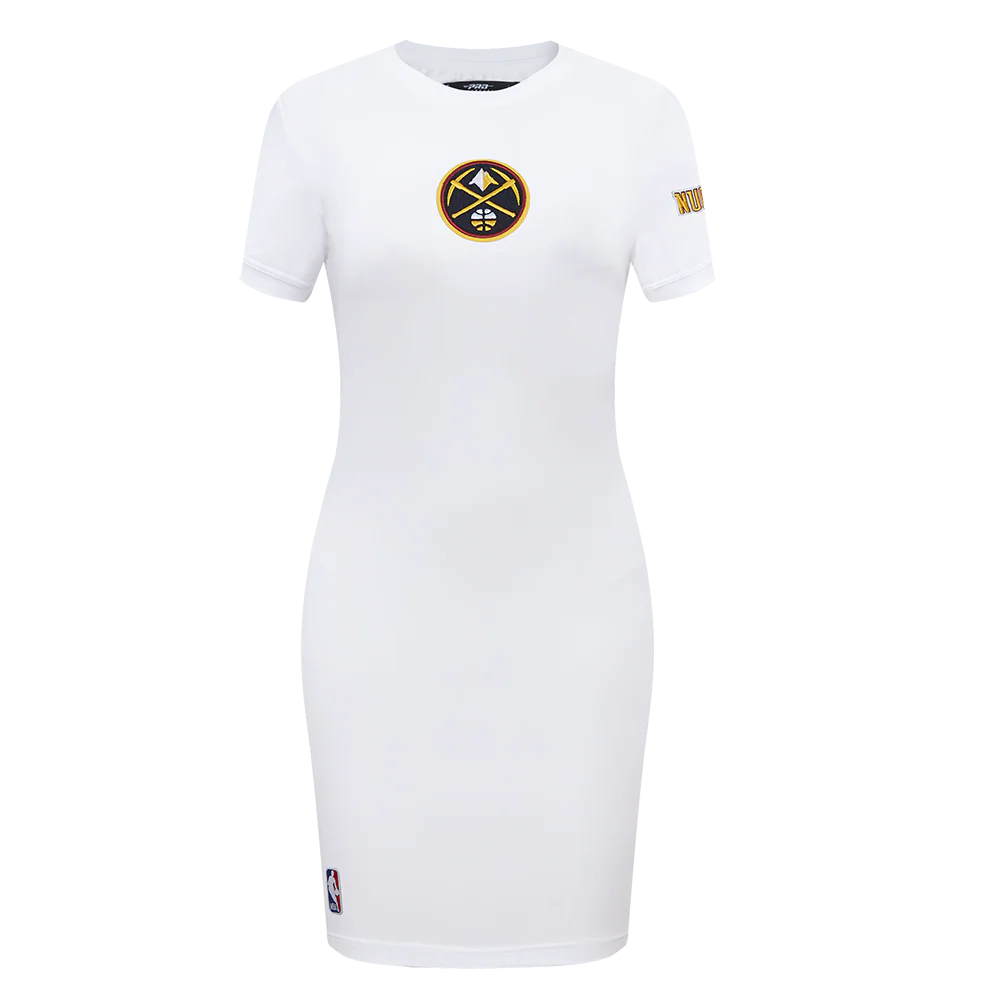 NBA DENVER NUGGETS CLASSIC WOMEN'S BODYCON DRESS (WHITE)