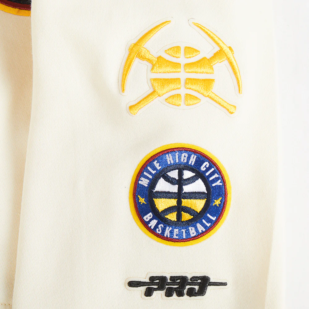 NBA DENVER NUGGETS RETRO CLASSIC BIG GIRL'S RIB FLC PO HOODIE (EGGSHELL/ MIDNIGHT NAVY) - Image 7