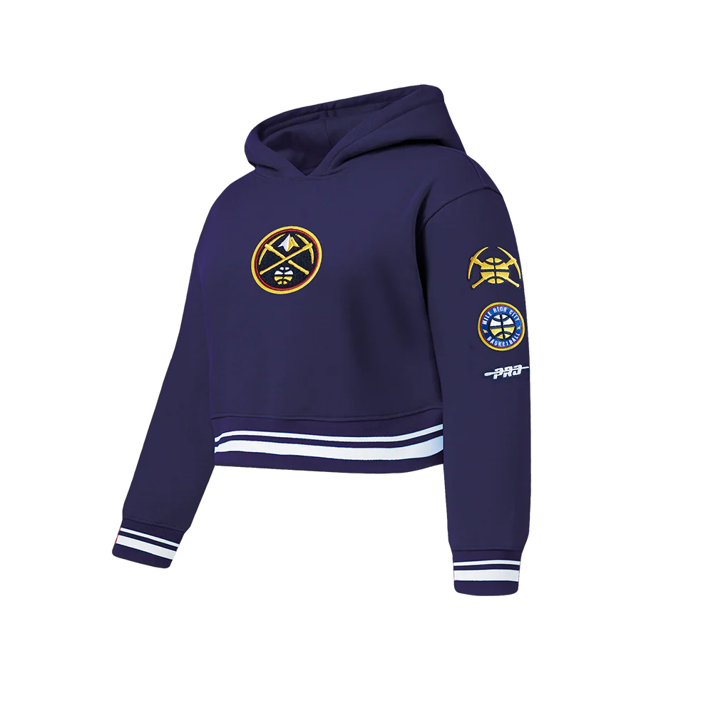 DENVER NUGGETS RETRO CLASSIC BIG GIRL'S RIB FLC PO HOODIE (MIDNIGHT NAVY) - Image 2