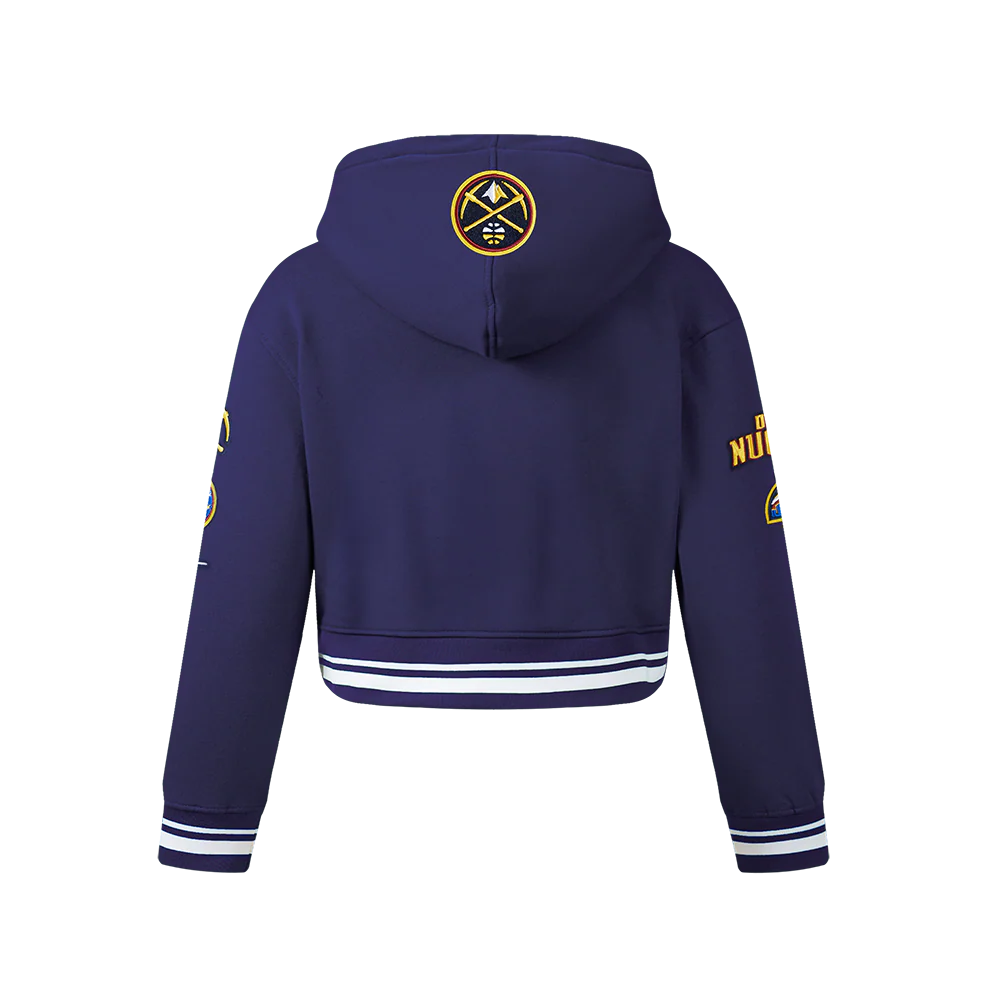 DENVER NUGGETS RETRO CLASSIC BIG GIRL'S RIB FLC PO HOODIE (MIDNIGHT NAVY) - Image 3