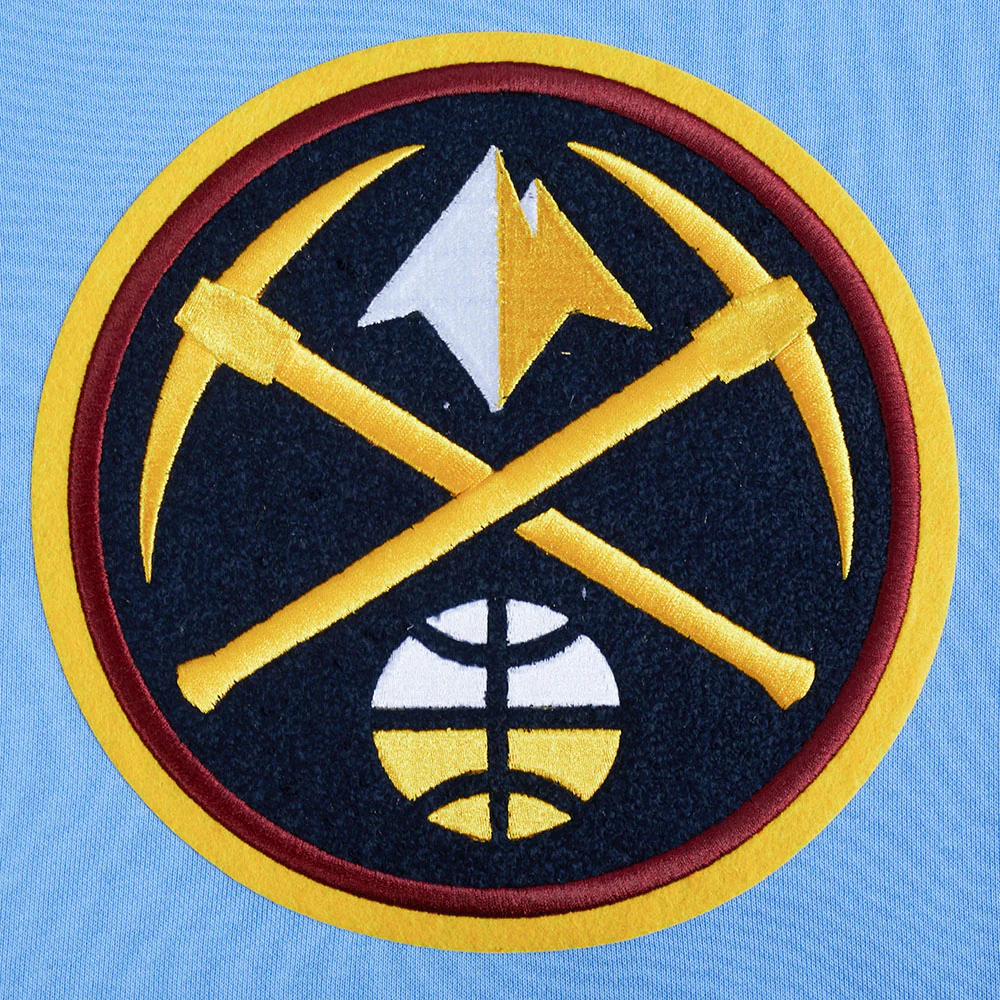 NBA DENVER NUGGETS RETRO CLASSIC WOMEN'S RIB CROPPED PO HOODIE (UNIVERSITY BLUE) - Image 5