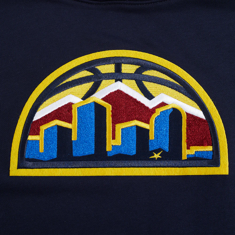 NBA DENVER NUGGETS RETRO CLASSIC WOMEN'S RIB CROPPED PULLOVER HOODIE (MIDNIGHT NAVY) - Image 5