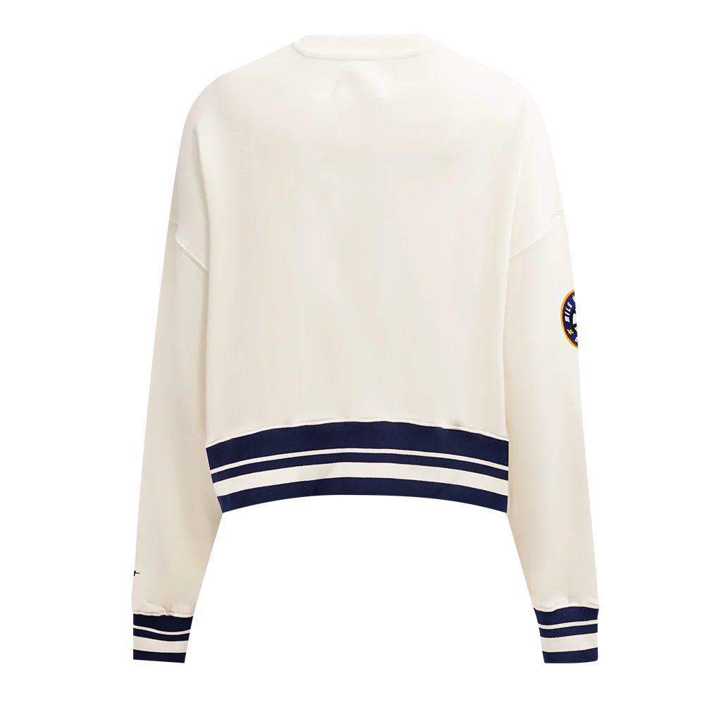 NBA DENVER NUGGETS RETRO CLASSIC WOMEN'S RIB CREWNECK (EGGSHELL/ MIDNIGHT NAVY) - Image 3
