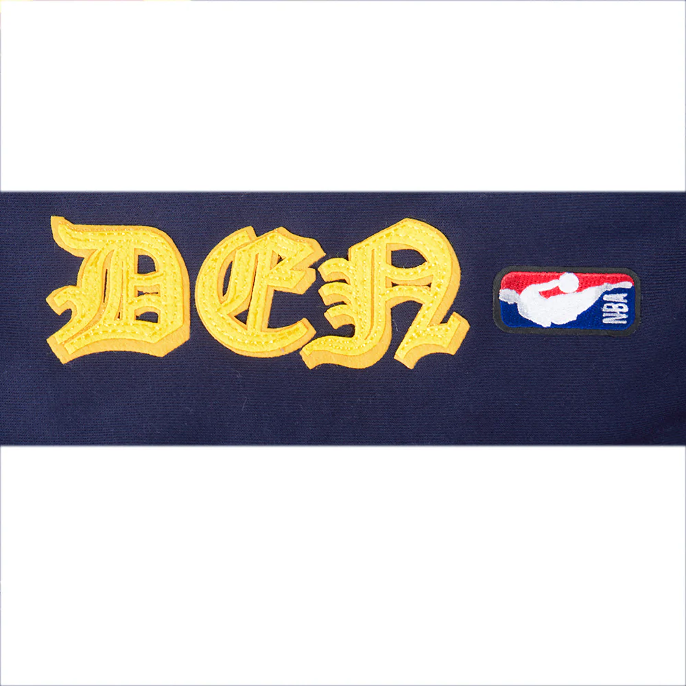 NBA DENVER NUGGETS OLD ENGLISH WOMEN'S FLC CROPPED PO HOODIE (MIDNIGHT NAVY) - Image 8