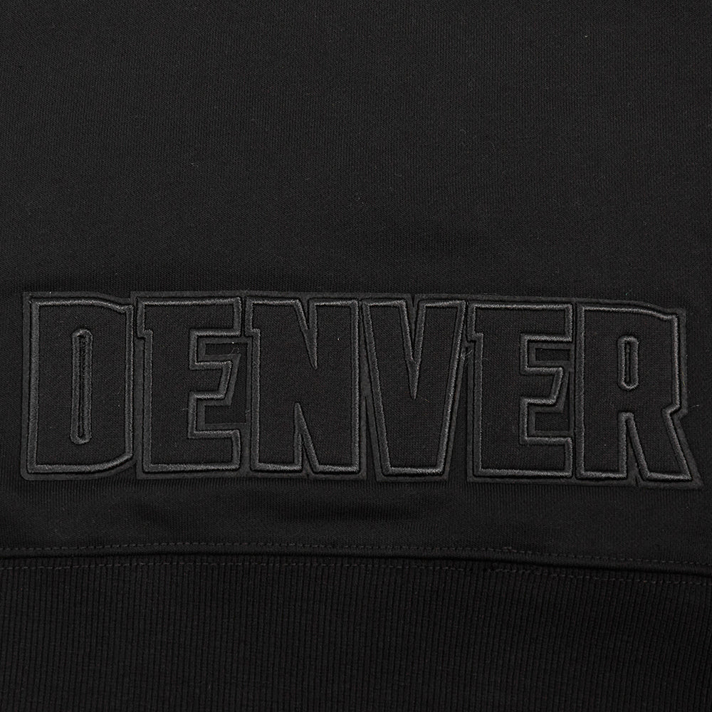 NBA DENVER NUGGETS NEUTRAL WOMEN'S CROPPED PULLOVER HOODIE (BLACK) - Image 7