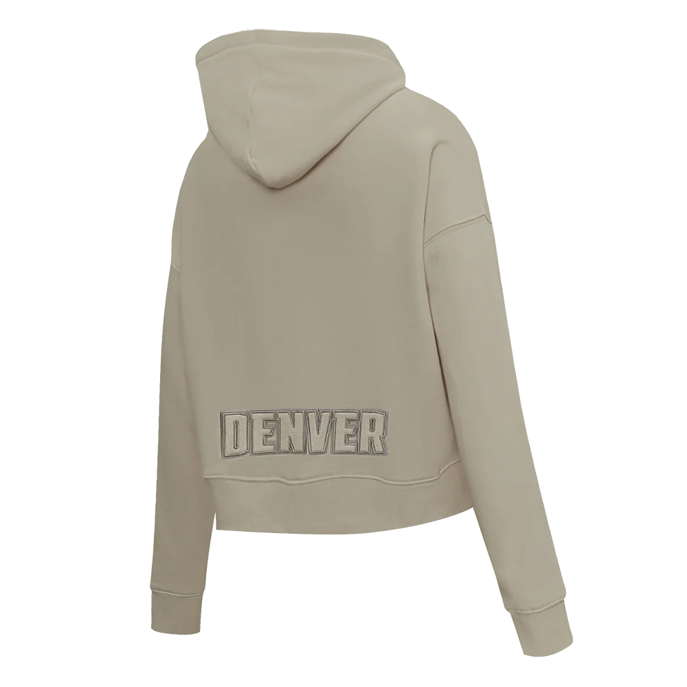NBA DENVER NUGGETS NEUTRAL WOMEN'S CROPPED PULLOVER HOODIE (TAUPE) - Image 4