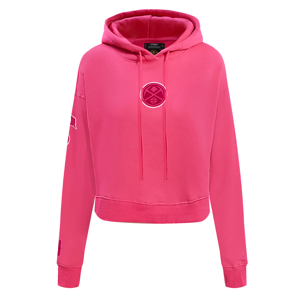 DENVER NUGGETS TRIPLE PINK WOMEN'S FLC CROPPED PO HOODIE (BEETROOT PURPLE)