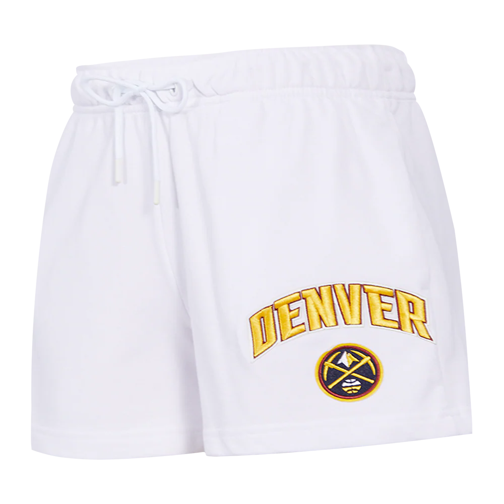 NBA DENVER NUGGETS CLASSIC WOMEN'S FLEECE SHORT (WHITE)