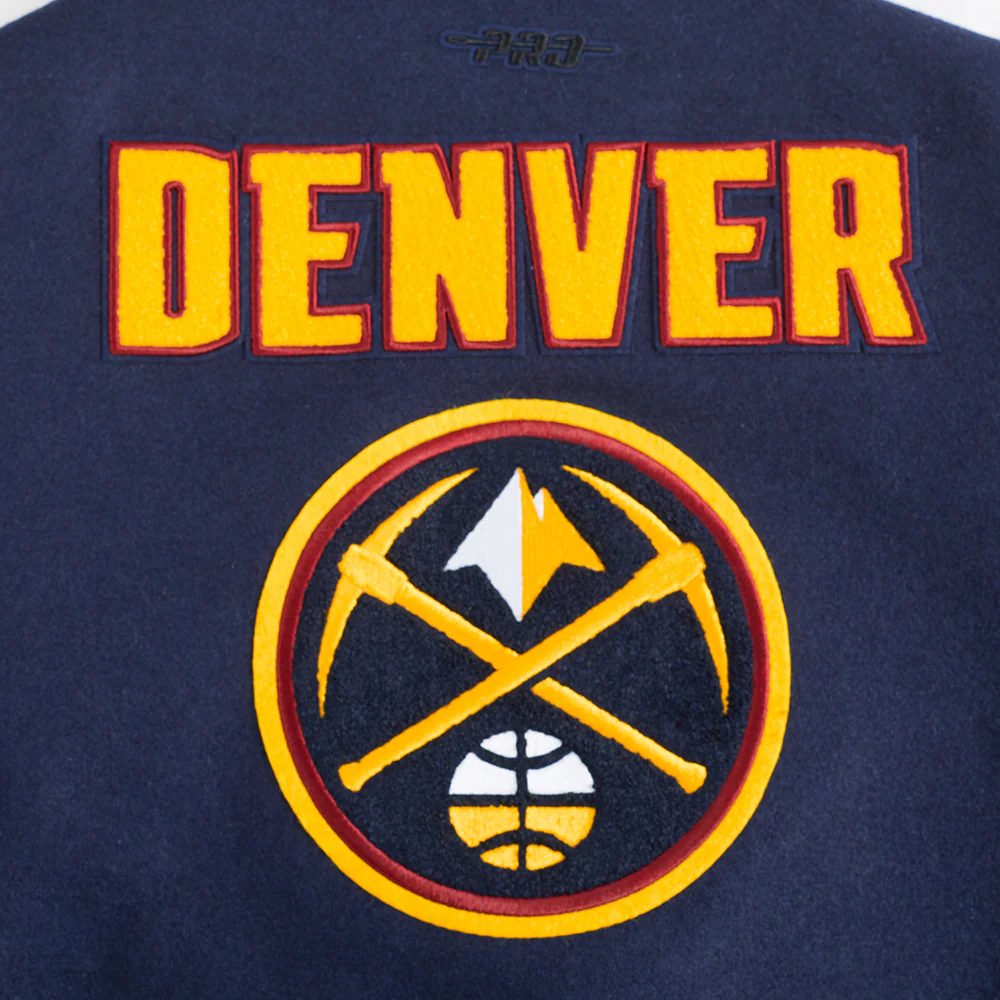 NBA DENVER NUGGETS RETRO CLASSIC WOMEN'S RIB WOOL VARSITY JACKET (MIDNIGHT NAVY/WHITE) - Image 10