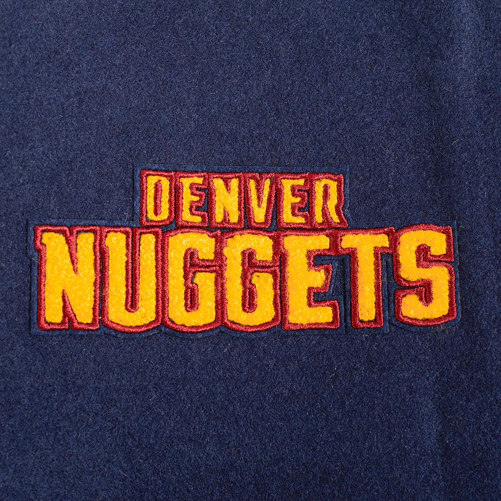 NBA DENVER NUGGETS RETRO CLASSIC WOMEN'S RIB WOOL VARSITY JACKET (MIDNIGHT NAVY/WHITE) - Image 6