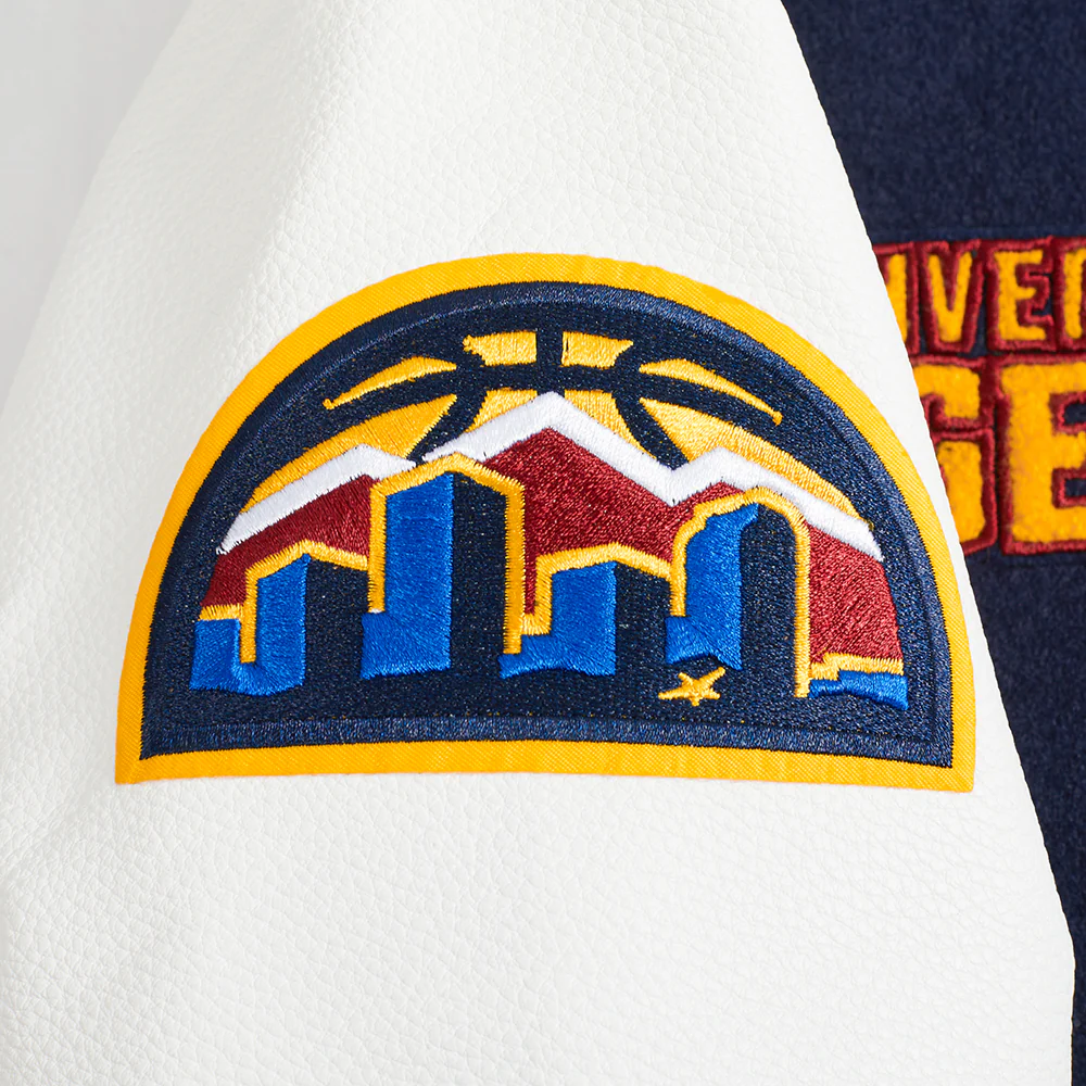 NBA DENVER NUGGETS RETRO CLASSIC WOMEN'S RIB WOOL VARSITY JACKET (MIDNIGHT NAVY/WHITE) - Image 8