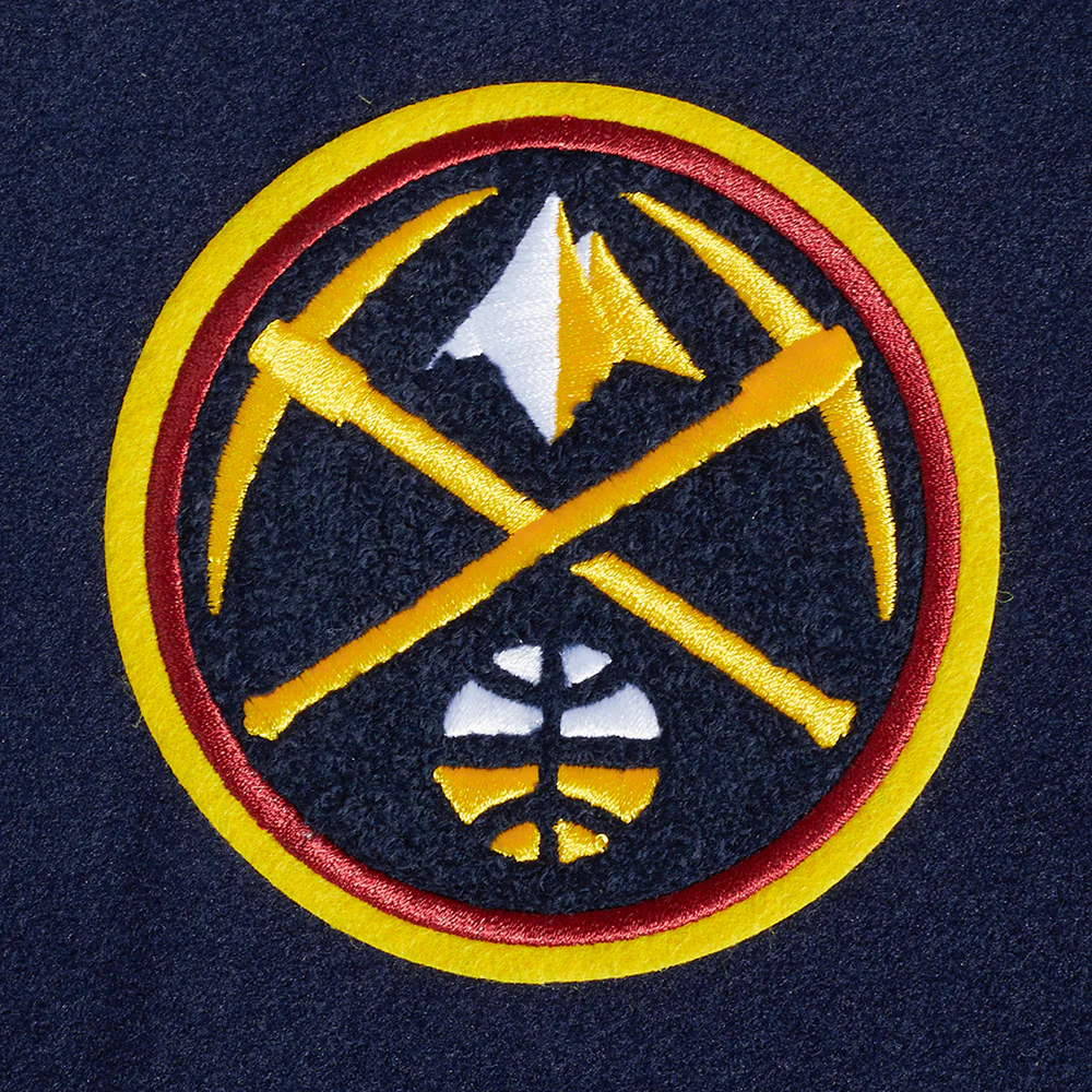 NBA DENVER NUGGETS CLASSIC WOMEN'S WOOL VARSITY JACKET (MIDNIGHT NAVY/WHITE) - Image 5