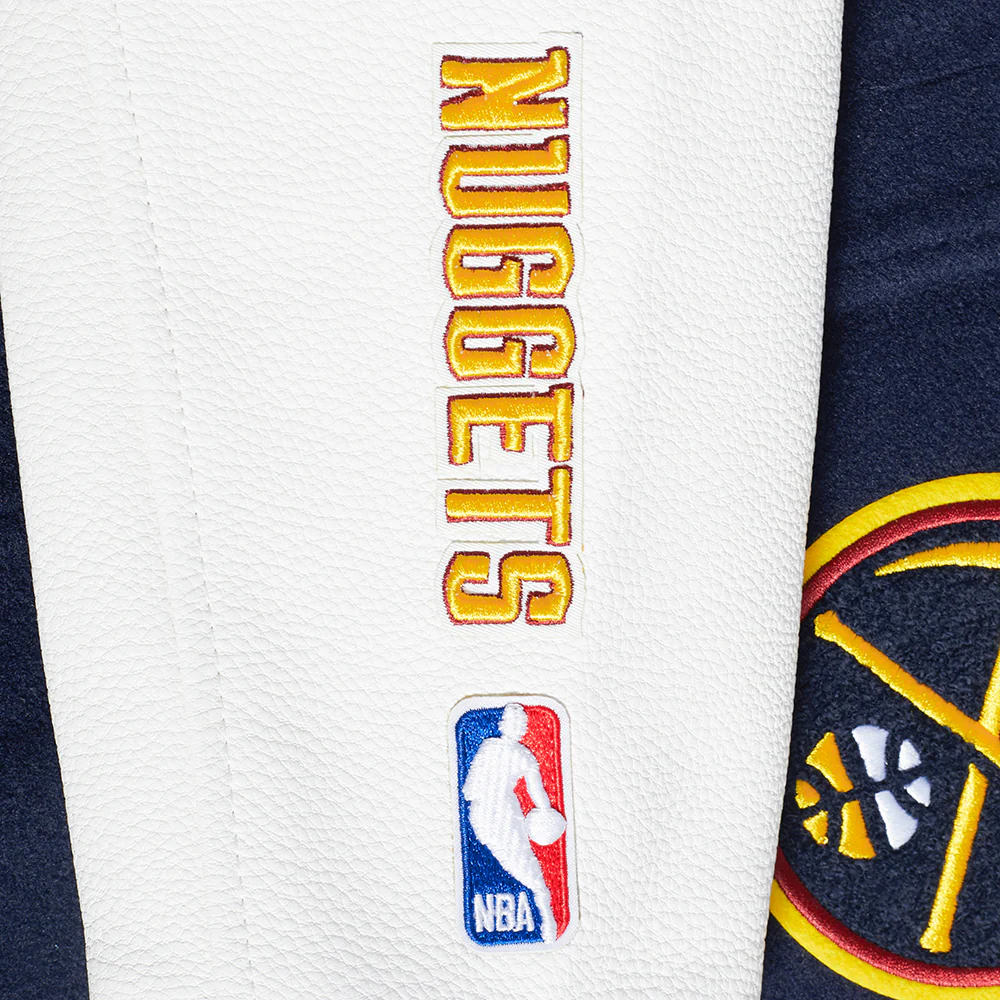 NBA DENVER NUGGETS CLASSIC WOMEN'S WOOL VARSITY JACKET (MIDNIGHT NAVY/WHITE) - Image 7