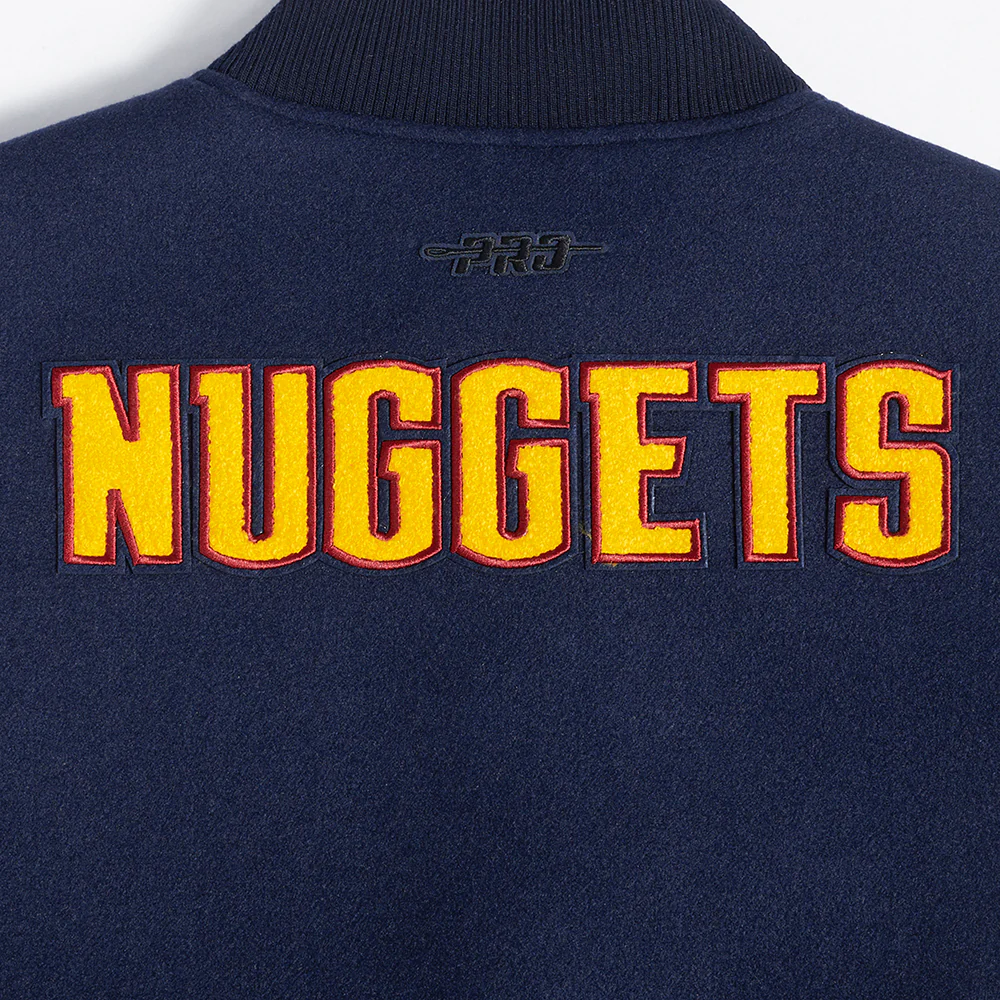 NBA DENVER NUGGETS CLASSIC WOMEN'S WOOL VARSITY JACKET (MIDNIGHT NAVY/WHITE) - Image 8