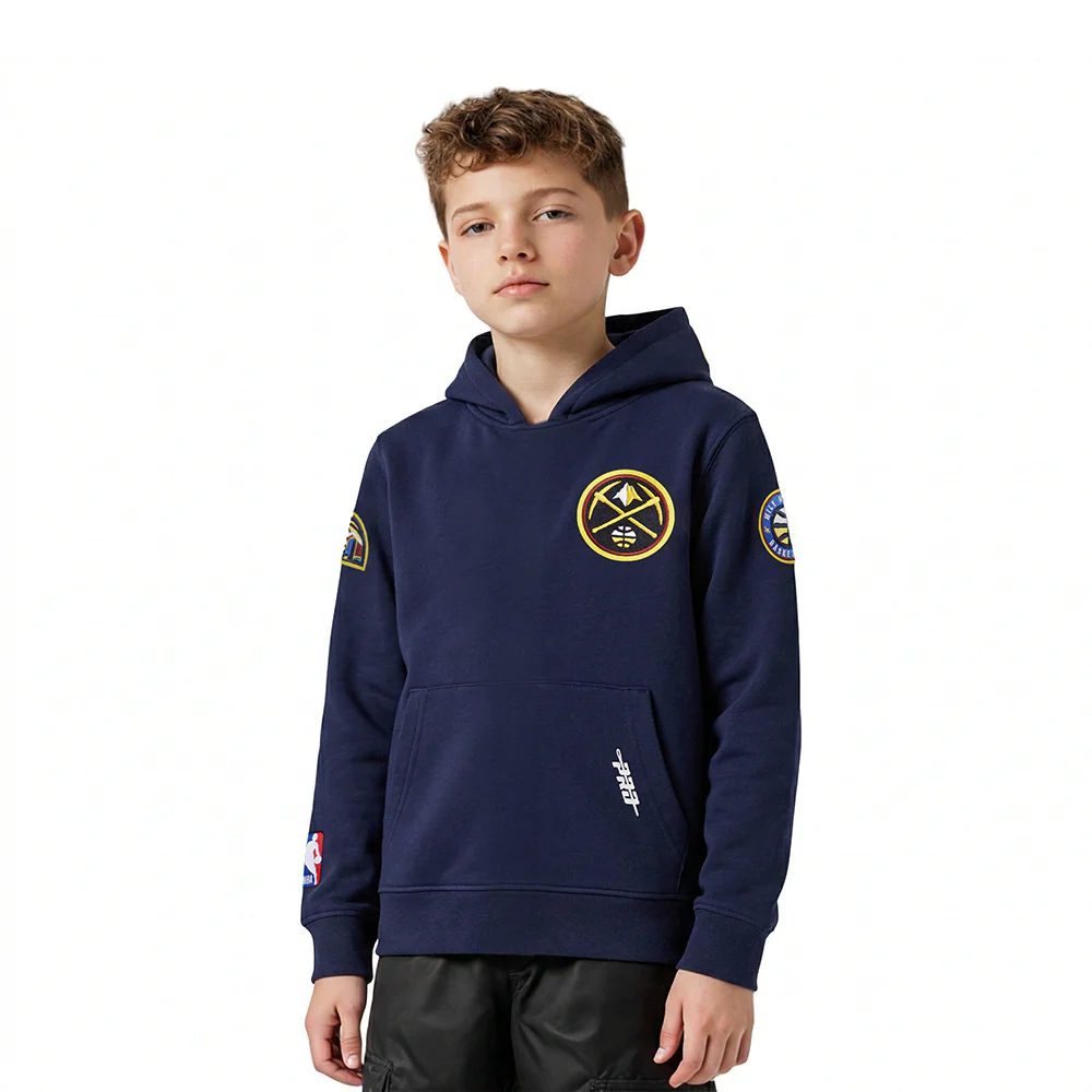 NBA DENVER NUGGETS CLASSIC LITTLE BOYS FLEECE PULLOVER HOODIE (MIDNIGHT NAVY)