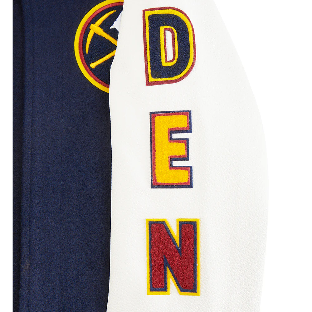 NBA DENVER NUGGETS CLASSIC LITTLE BOYS WOOL VARSITY JACKET (MIDNIGHT NAVY/WHITE) - Image 8