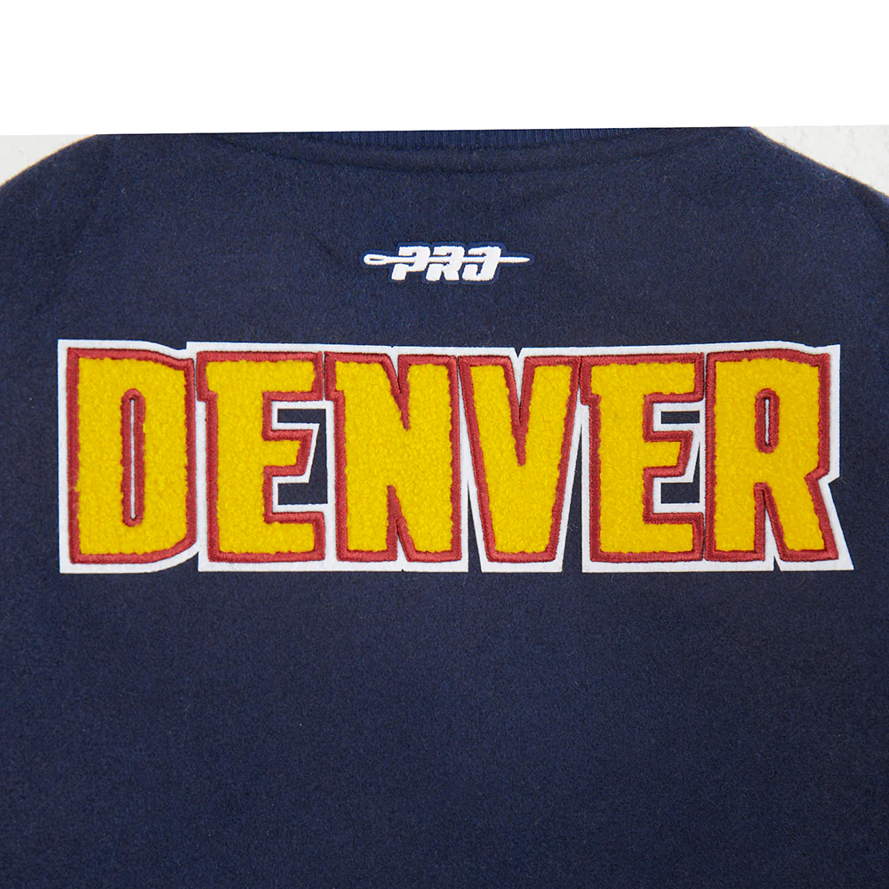 NBA DENVER NUGGETS CLASSIC LITTLE BOYS WOOL VARSITY JACKET (MIDNIGHT NAVY/WHITE) - Image 9