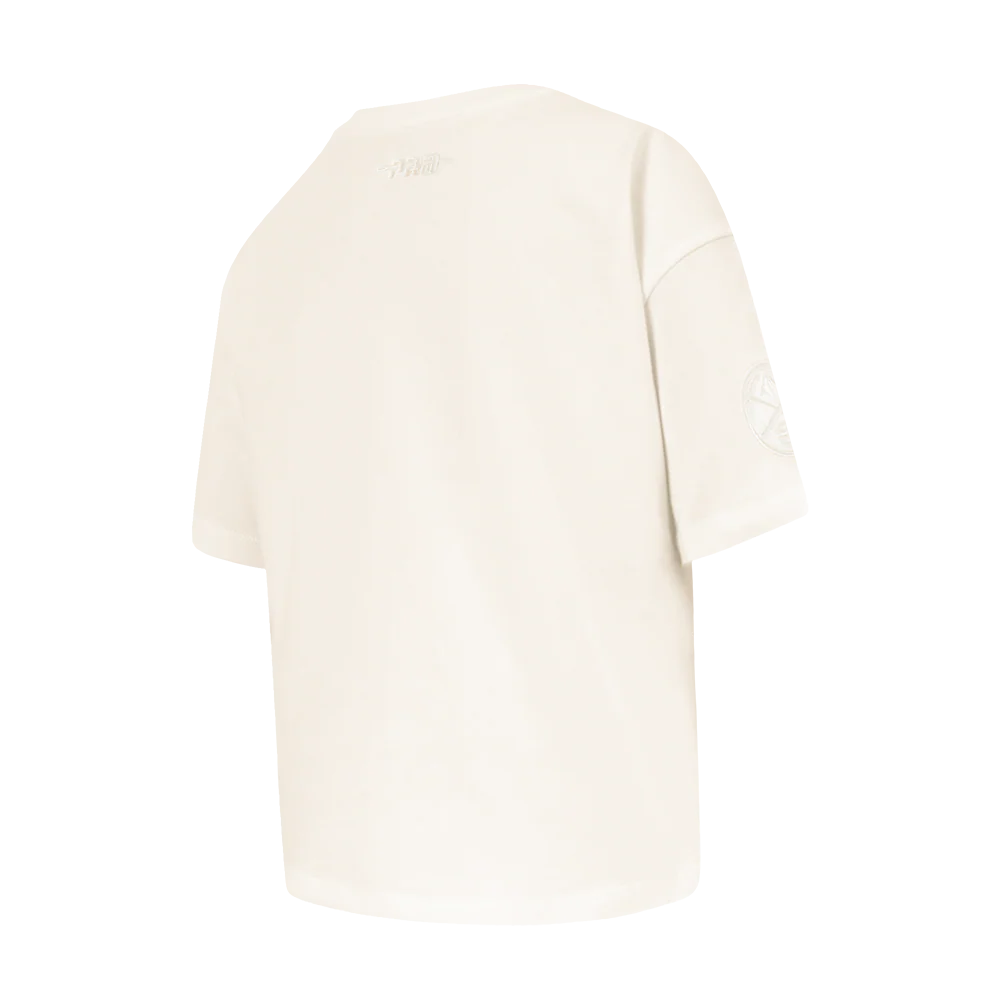 NBA DENVER NUGGETS NEUTRAL LITTLE GIRLS SHORT SLEEVE BOXY TEE (EGGSHELL) - Image 4
