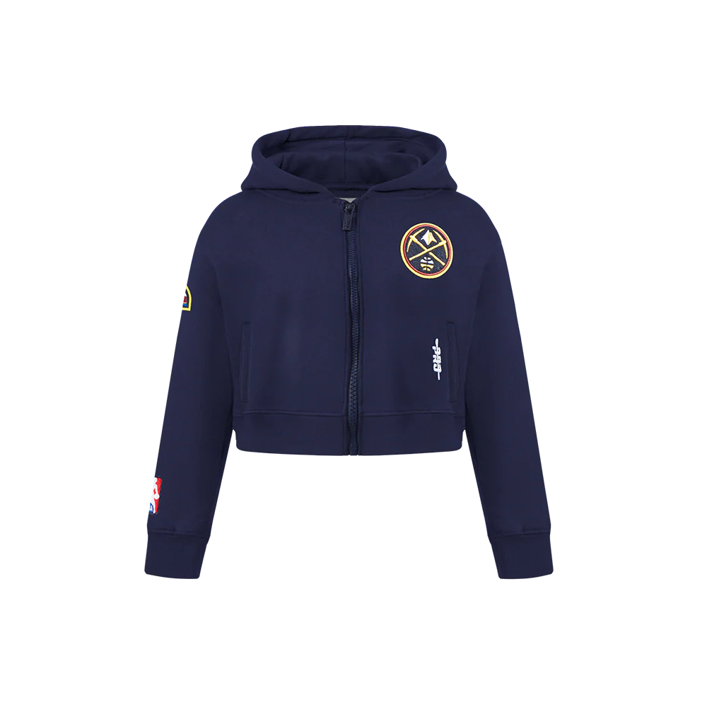NBA DENVER NUGGETS CLASSIC LITTLE GIRLS FLEECE FULL ZIP HOODIE (MIDNIGHT NAVY)