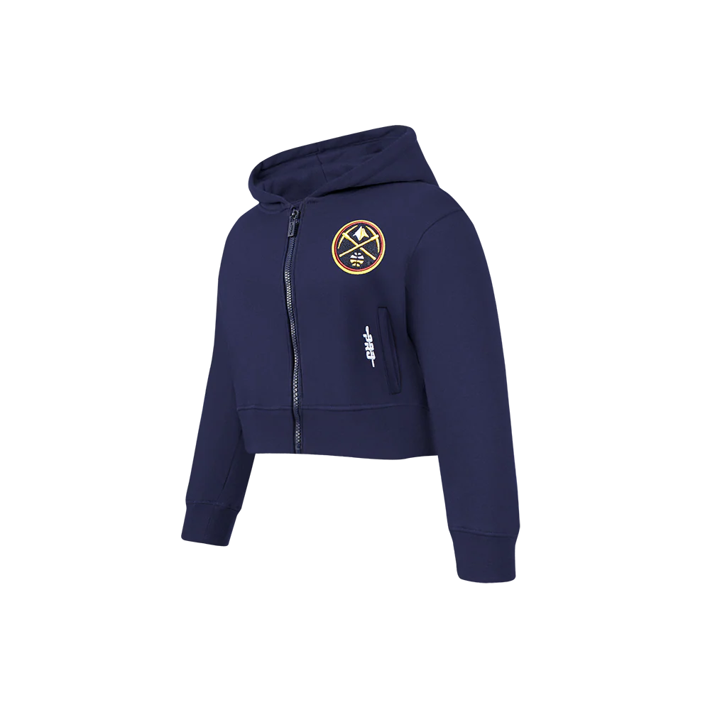 NBA DENVER NUGGETS CLASSIC LITTLE GIRLS FLEECE FULL ZIP HOODIE (MIDNIGHT NAVY) - Image 2