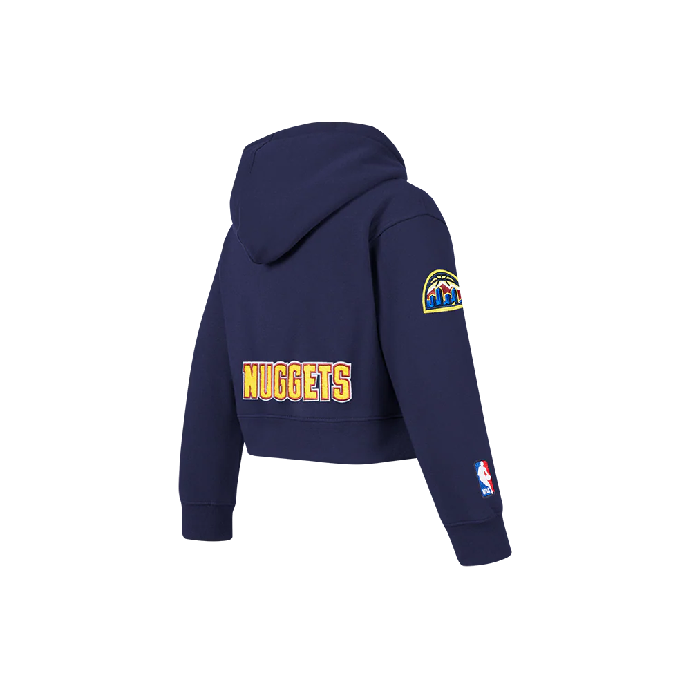 NBA DENVER NUGGETS CLASSIC LITTLE GIRLS FLEECE FULL ZIP HOODIE (MIDNIGHT NAVY) - Image 4