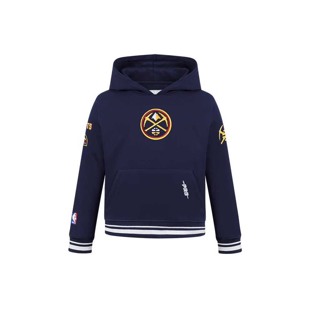 NBA DENVER NUGGETS RETRO CLASSIC TODDLER BOYS RIB FLEECE PULLOVER HOODIE (MIDNIGHT NAVY)