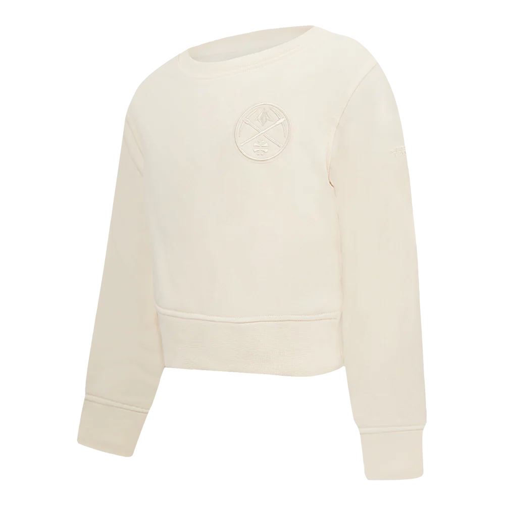 NBA DENVER NUGGETS NEUTRAL TODDLER GIRLS FLEECE CREWNECK (EGGSHELL) - Image 2