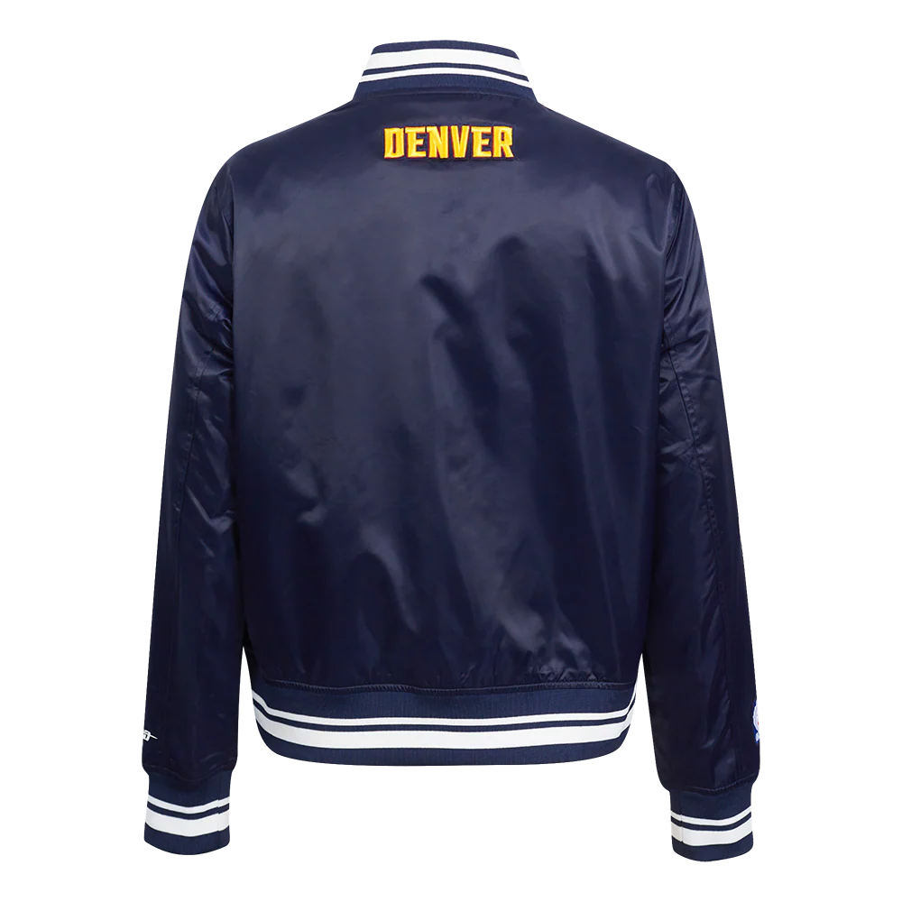 NBA DENVER NUGGETS SCRIPT TAIL WOMEN'S SATIN JACKET (MIDNIGHT NAVY) - Image 3