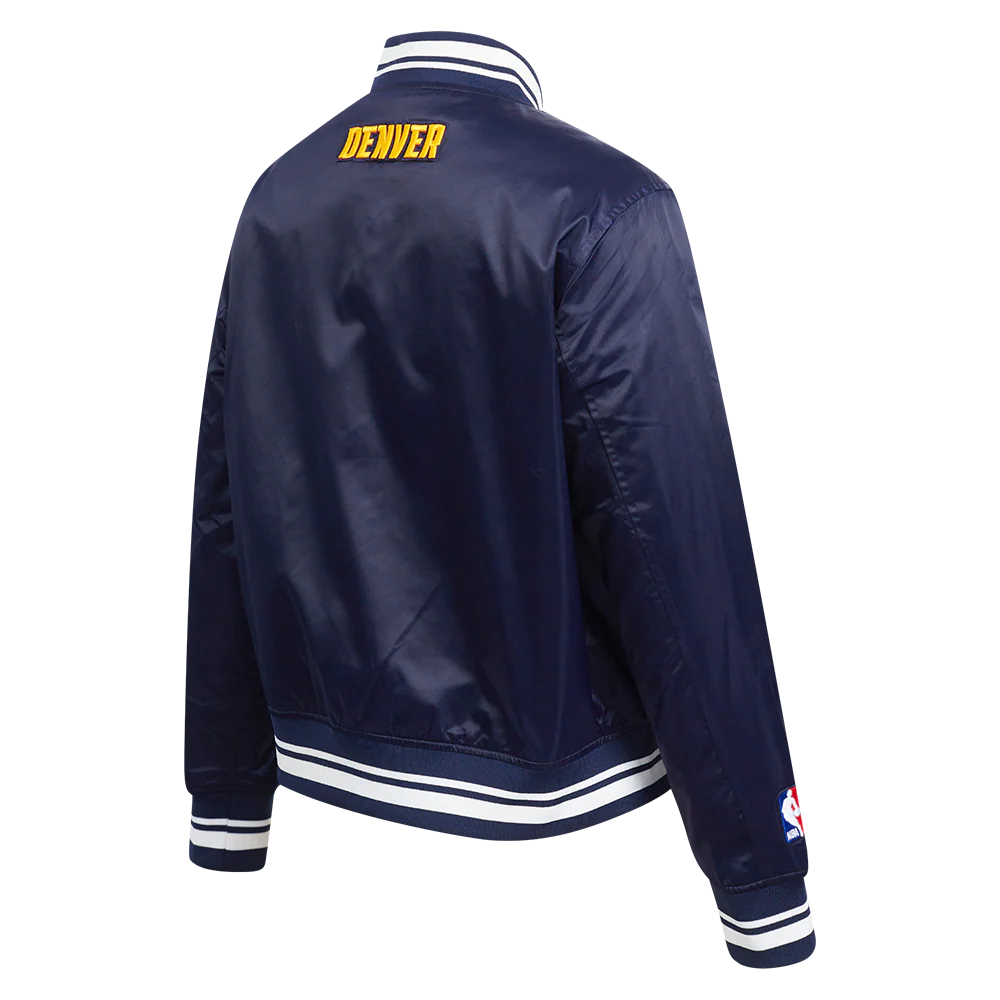 NBA DENVER NUGGETS SCRIPT TAIL WOMEN'S SATIN JACKET (MIDNIGHT NAVY) - Image 4