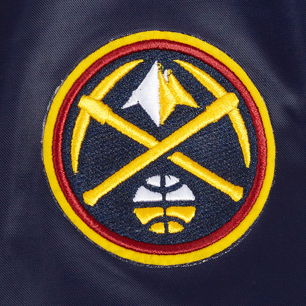 NBA DENVER NUGGETS SCRIPT TAIL WOMEN'S SATIN JACKET (MIDNIGHT NAVY) - Image 6