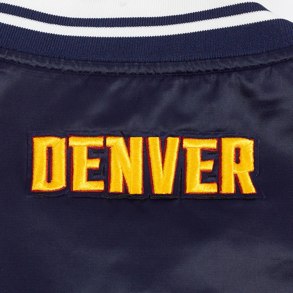 NBA DENVER NUGGETS SCRIPT TAIL WOMEN'S SATIN JACKET (MIDNIGHT NAVY) - Image 7