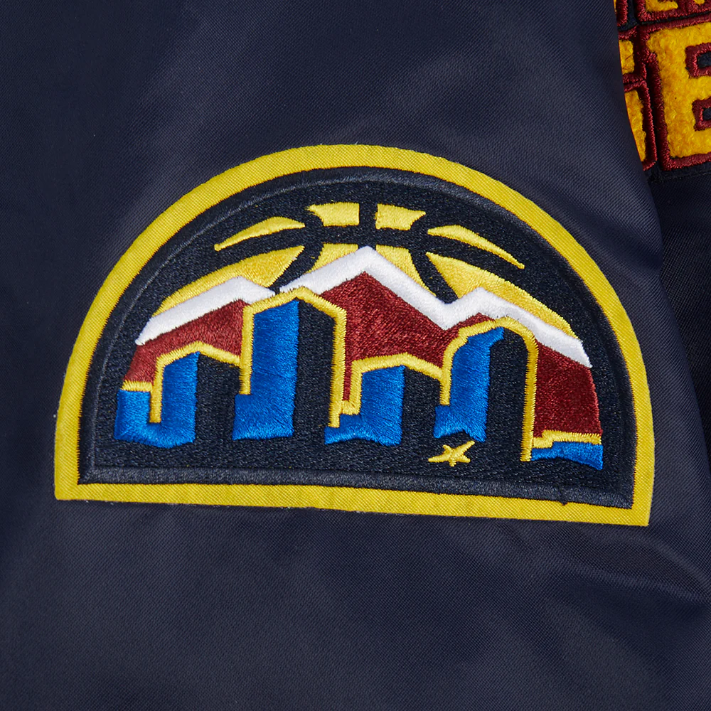 NBA DENVER NUGGETS RETRO CLASSIC WOMEN'S RIB SATIN JACKET (MIDNIGHT NAVY) - Image 6