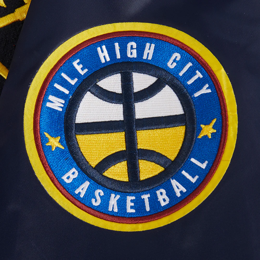 NBA DENVER NUGGETS RETRO CLASSIC WOMEN'S RIB SATIN JACKET (MIDNIGHT NAVY) - Image 7