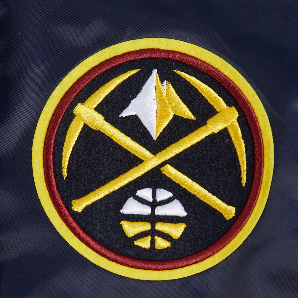 NBA DENVER NUGGETS RETRO CLASSIC WOMEN'S RIB SATIN JACKET (MIDNIGHT NAVY) - Image 9