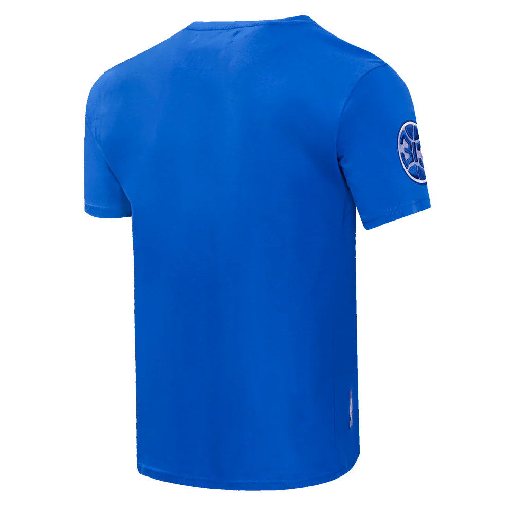 NBA DETROIT PISTONS OLD ENGLISH MEN'S TEE (ROYAL BLUE) - Image 6